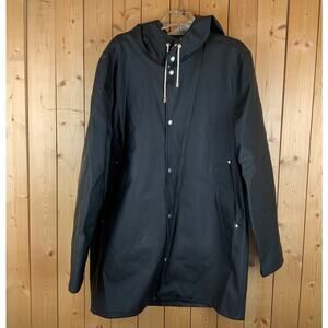 Men's Stutterheim Stockholm Raincoat, Charcoal - Size M